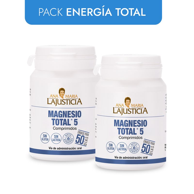 ANA MARIA LAJUSTICIA - PACK ENERGÍA TOTAL  2 MAGNESIO TOTAL 5  100 comprimidos c/u.