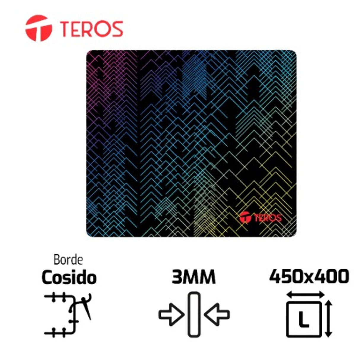 TEROS - Mouse Pad Gamer Teros Te-3011s Multicolor 45 x 40 Cm