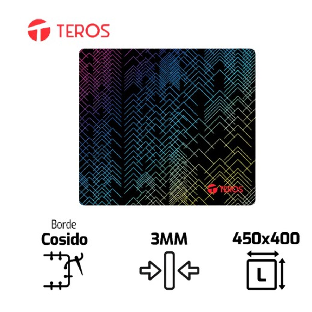 TEROS - Mouse Pad Gamer Teros Te-3011s Multicolor 45 x 40 Cm