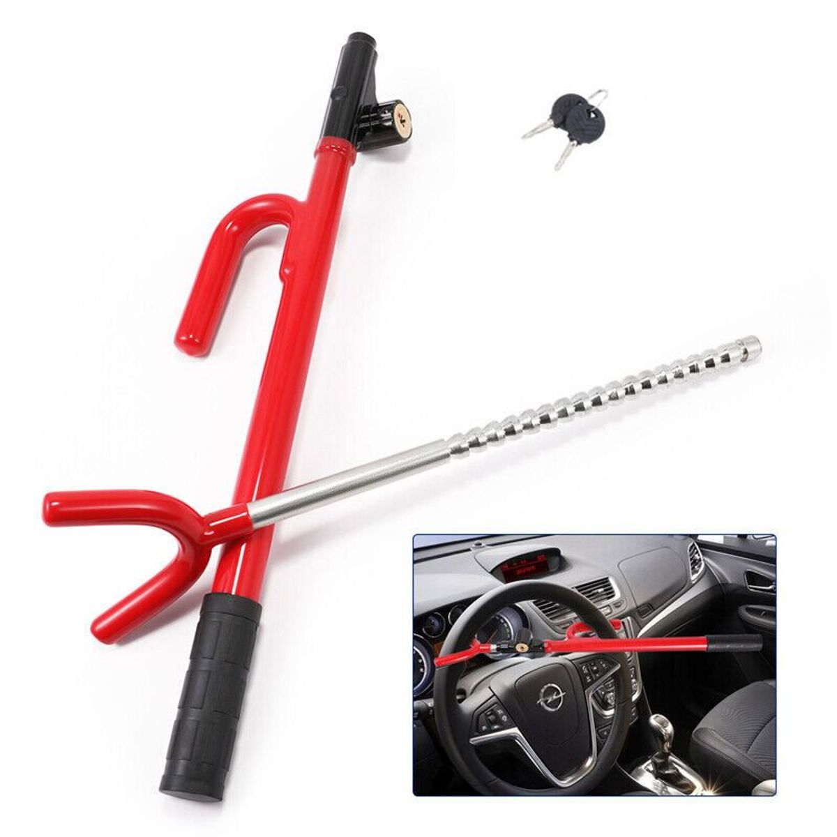 JET - Baston De Seguridad Para Timon Rojo