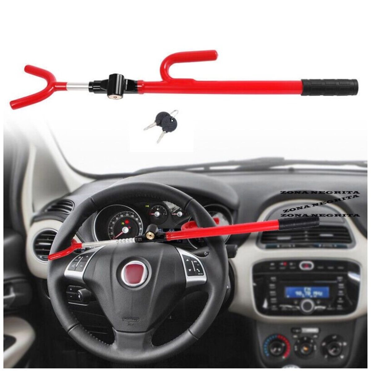 JET - Baston De Seguridad Para Timon Rojo