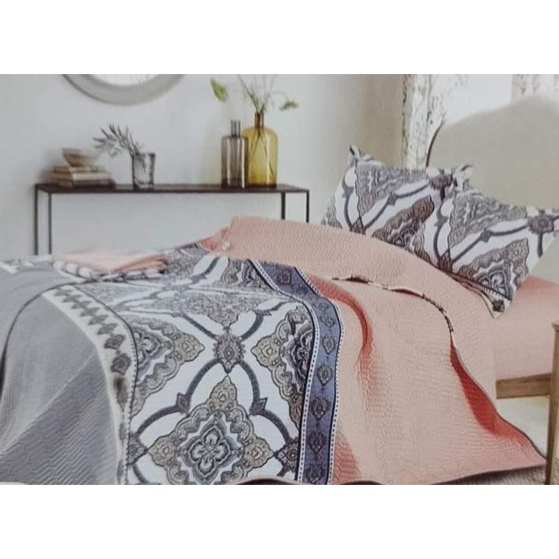 MINGDA - Set de Cubrecama QUEEN Verano 5 piezas Material Algodón