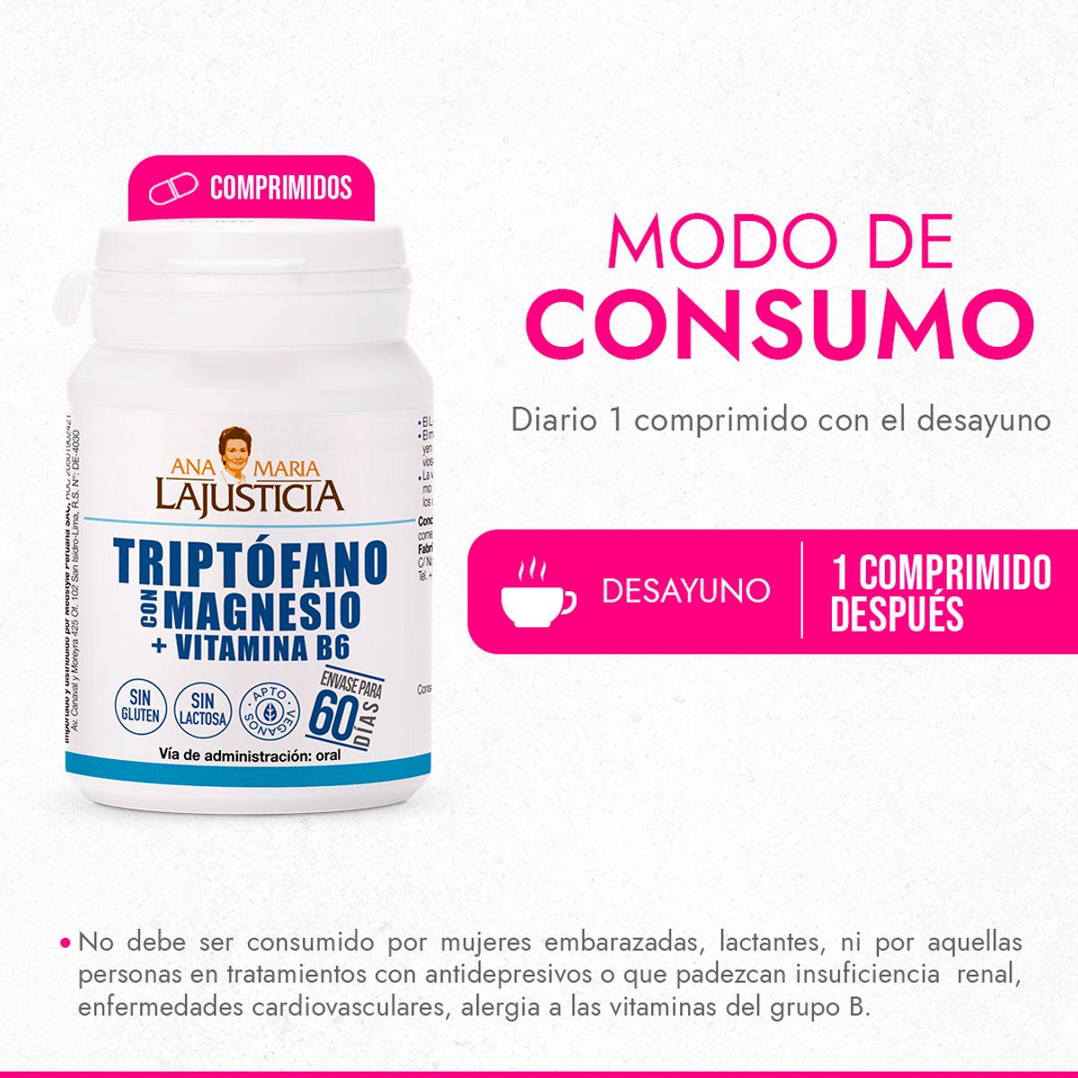 ANA MARIA LAJUSTICIA - PACK SERENIDAD FEMENINA  TRIPTÓFANO CON MAGNESIO + VIT. B6 / ISOFLAVONAS CON MAGNESIO + VIT. E