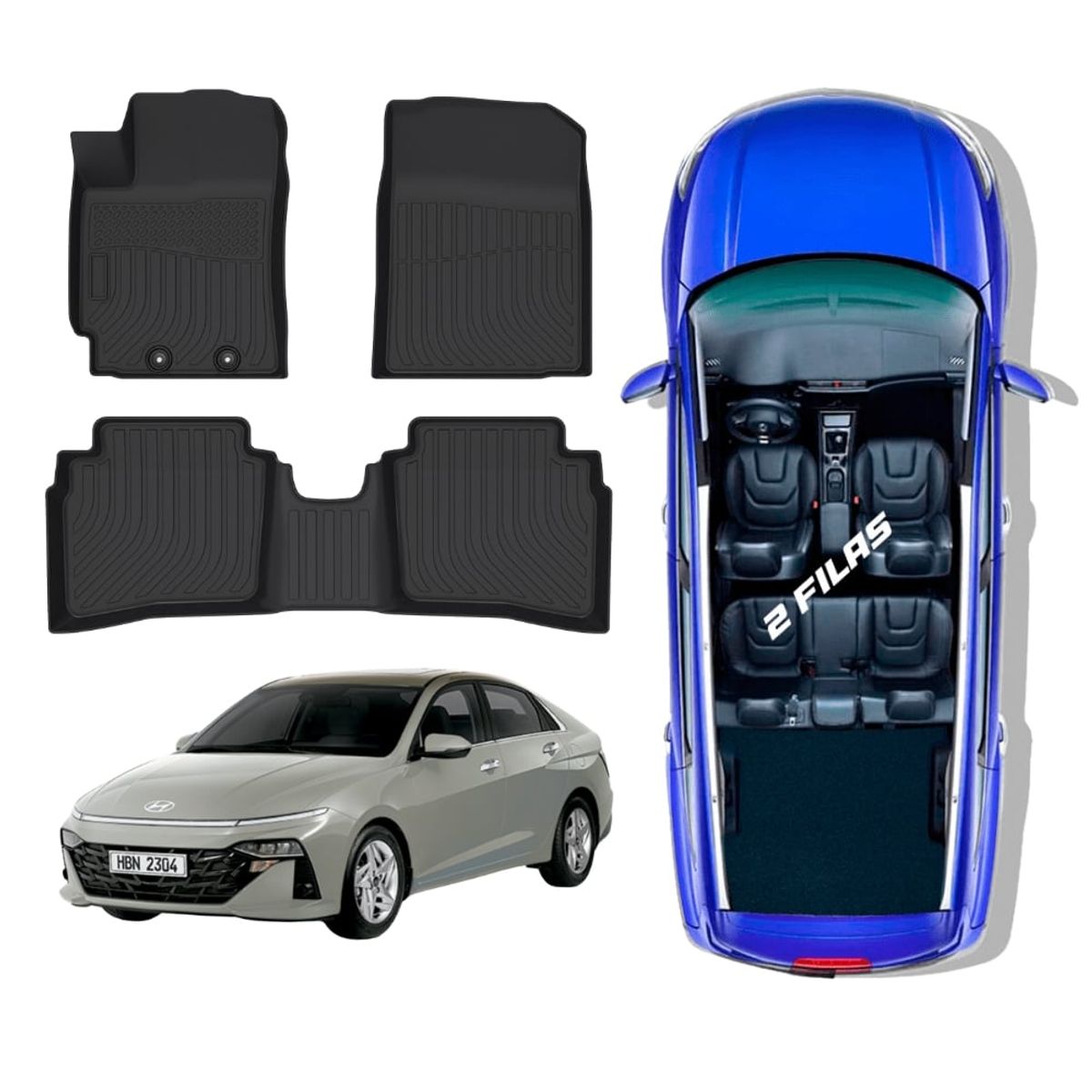 GENERICO - PROTECTOR  PISO 5D TPE  HYUNDAI ACCENT 2024