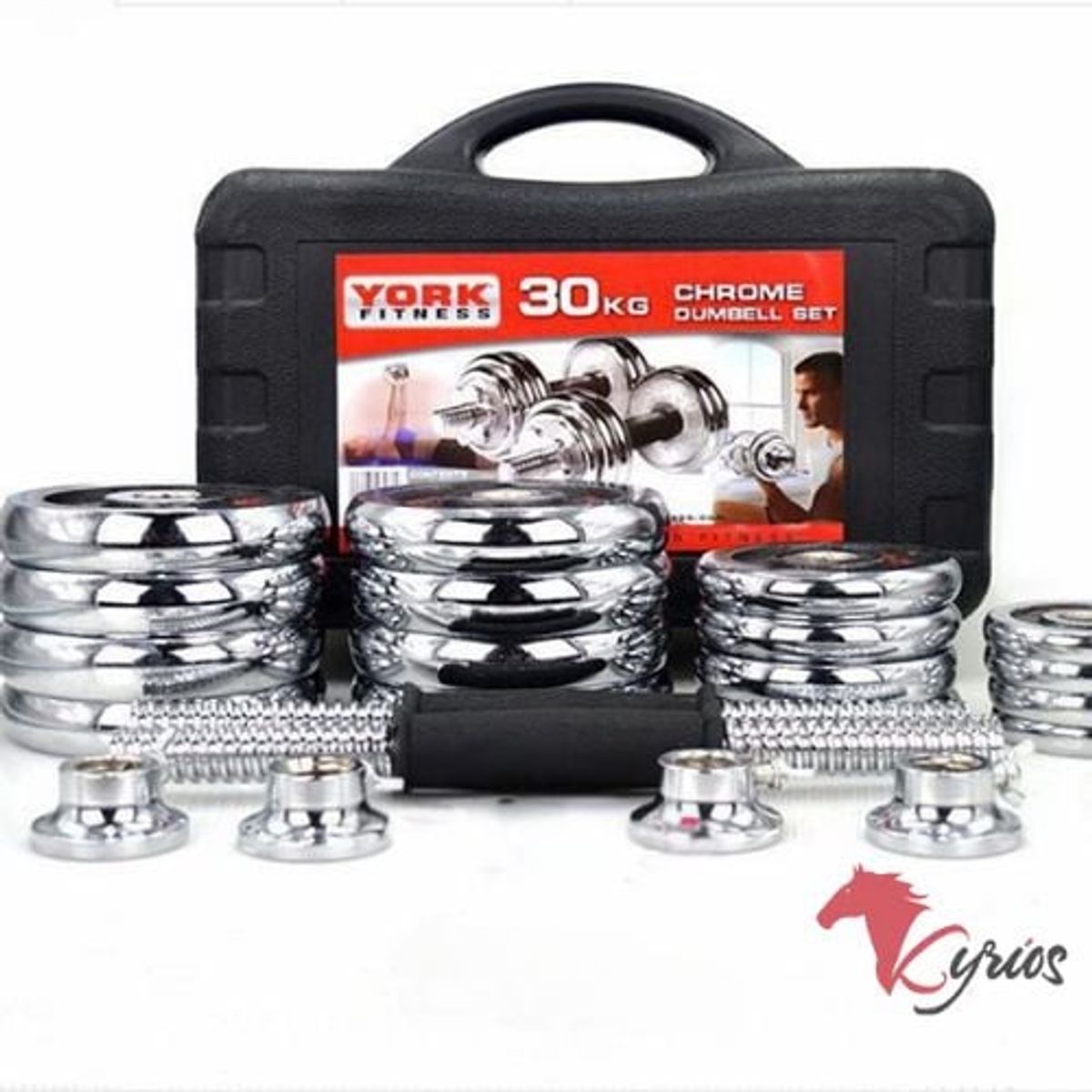 NO LOGO - Set De Mancuernas Cromadas De 30 KG Premium !!!!!!!!