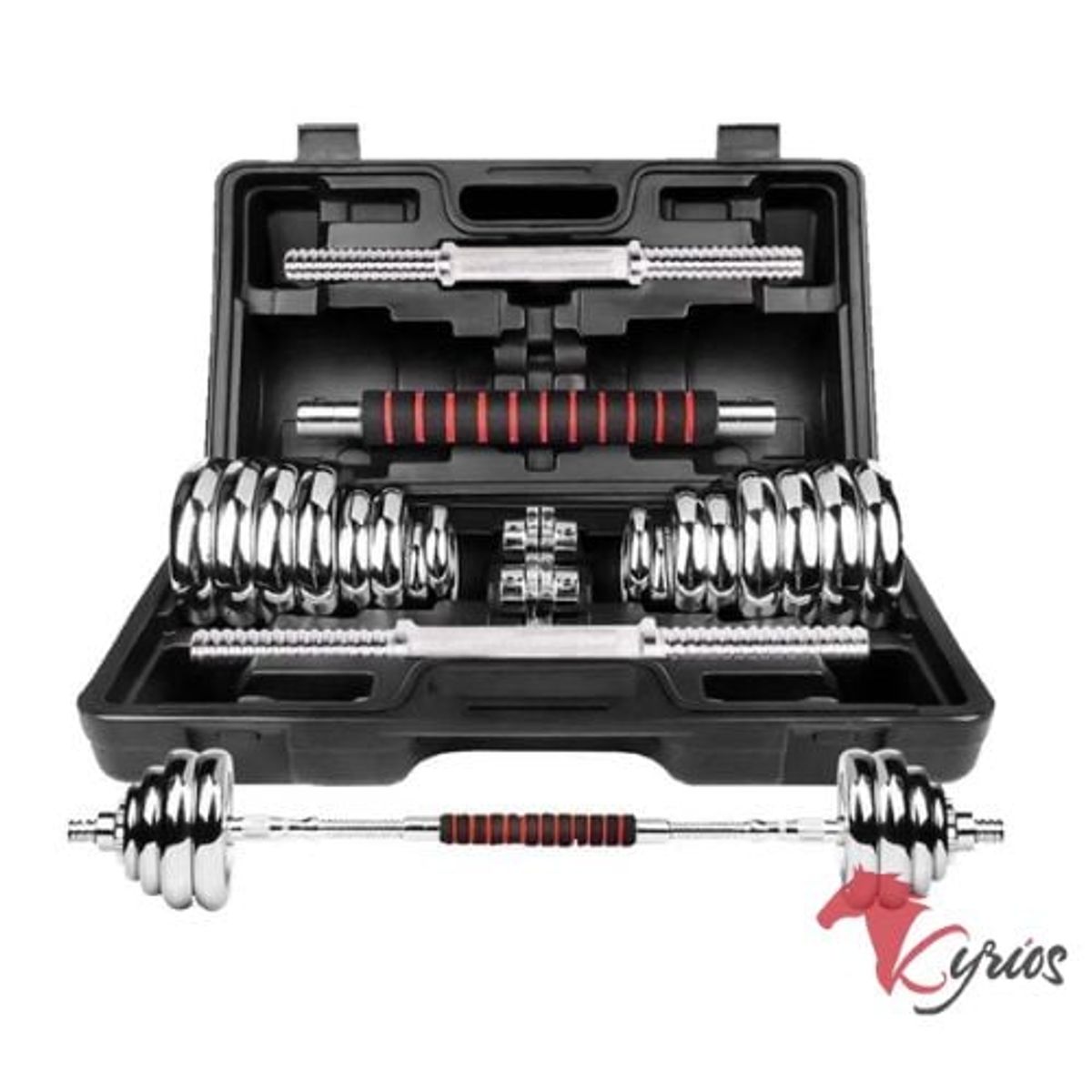 NO LOGO - Set De Mancuernas Cromadas De 30 KG Premium !!!!!!!!