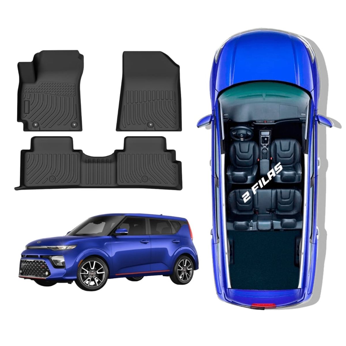 GENERICO - PROTECTOR  PISO 5D TPE  KIA SOUL 2020-2021