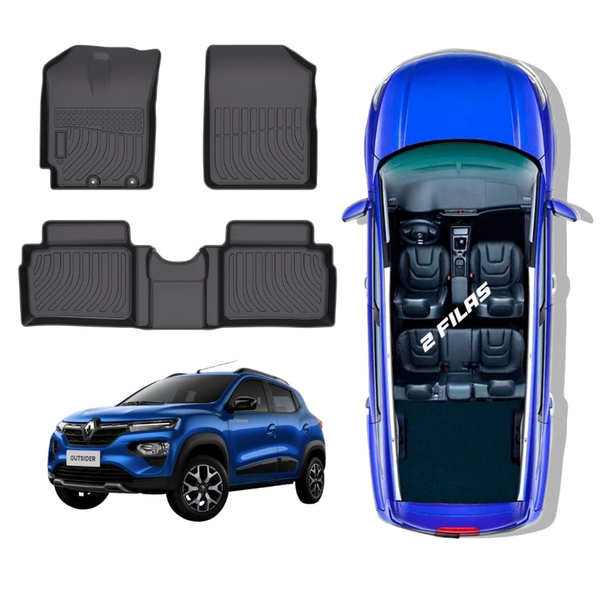 GENERICO - PROTECTOR  PISO 5D TPE RENAULT KWID 2022-2024