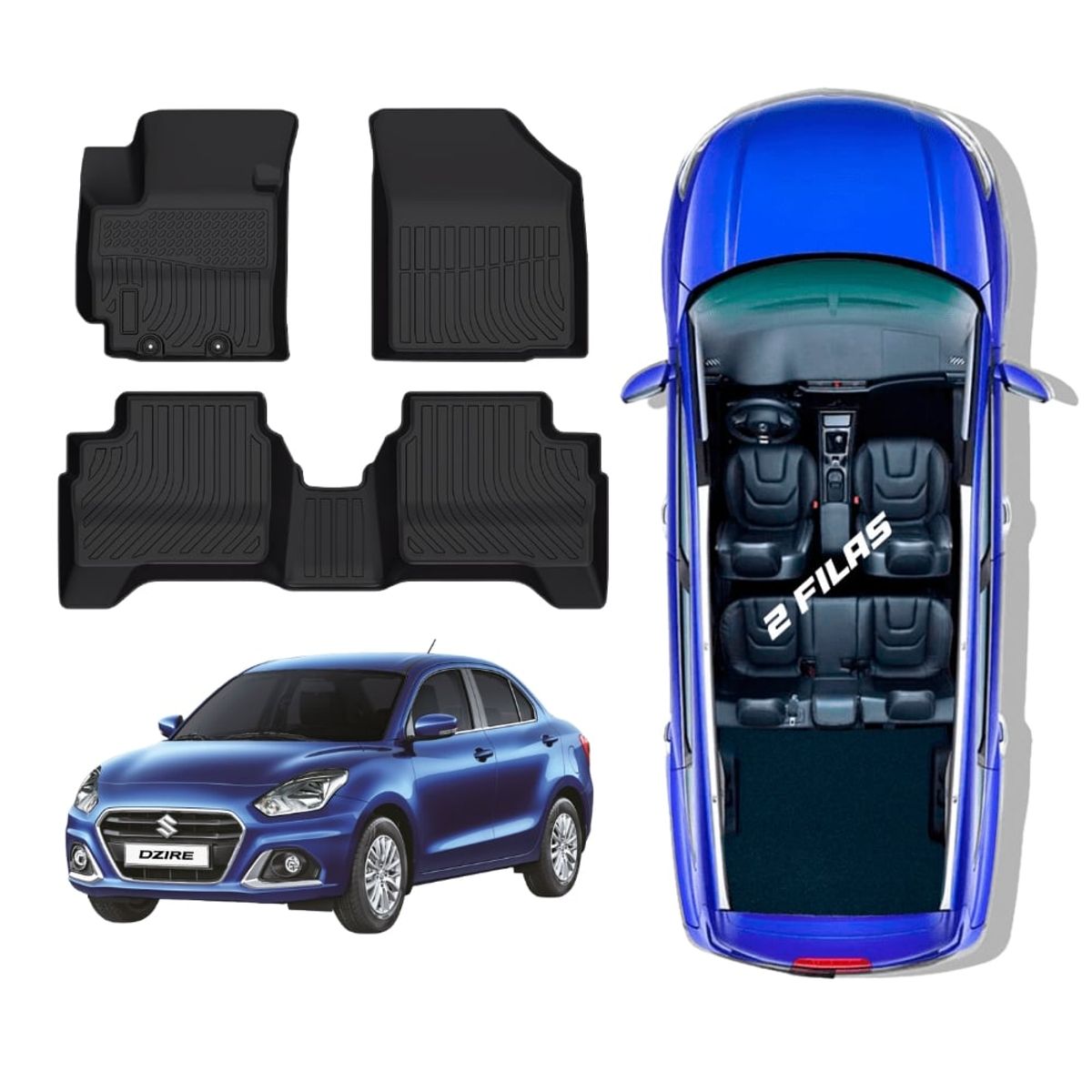 GENERICO - PROTECTOR  PISO 5D TPE SUZUKI DZIRE 2023+