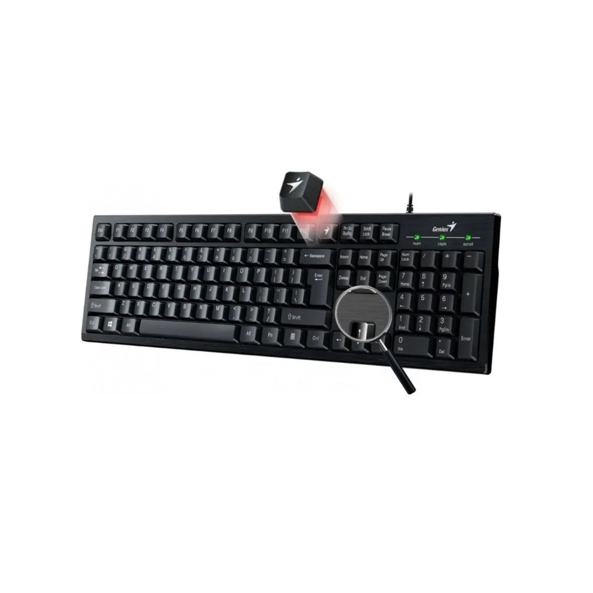 GENIUS - TECLADO GENIUS + MOUSE KM-100SE AI COPILOT CON CABLE NEGRO
