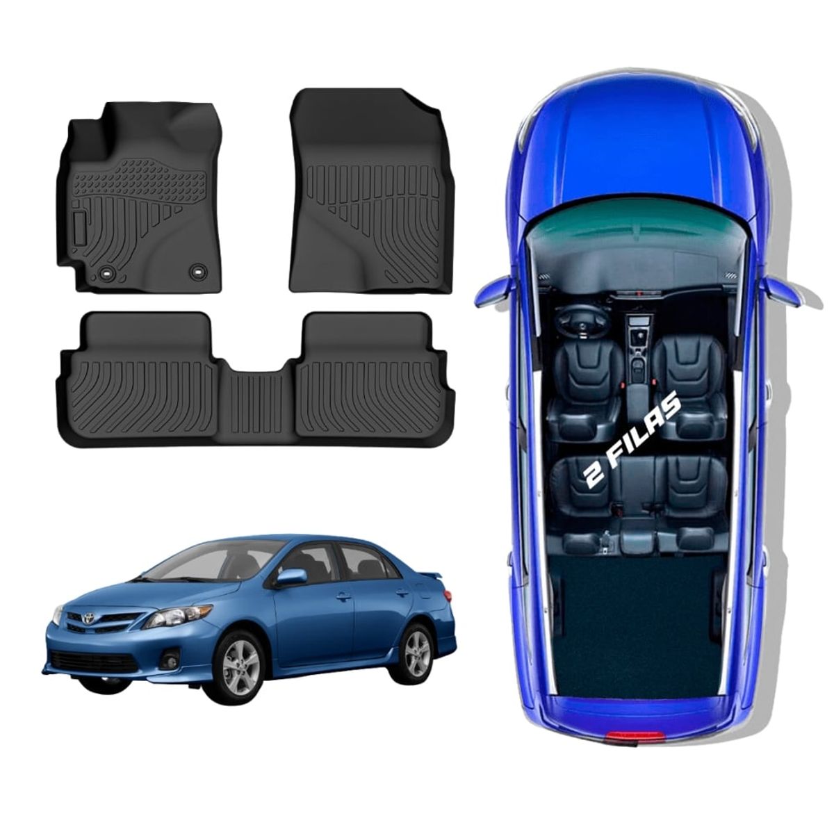 GENERICO - PROTECTOR  PISO 5D TPE TOYOTA COROLLA 2008-2013