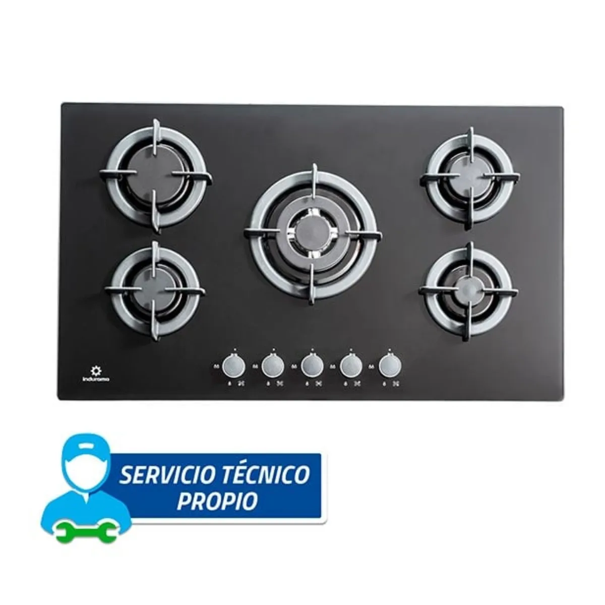 INDURAMA - ENCIMERA EMPOTRABLE A GAS GLP INDURAMA 5 HORNILLAS EGI-905VDNEG