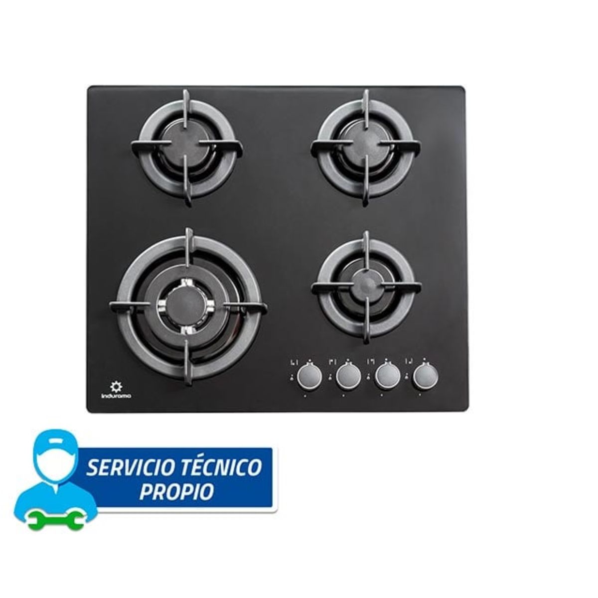 INDURAMA - ENCIMERA EMPOTRABLE A GAS GLP INDURAMA 4 HORNILLAS EGASI-604VDNEG