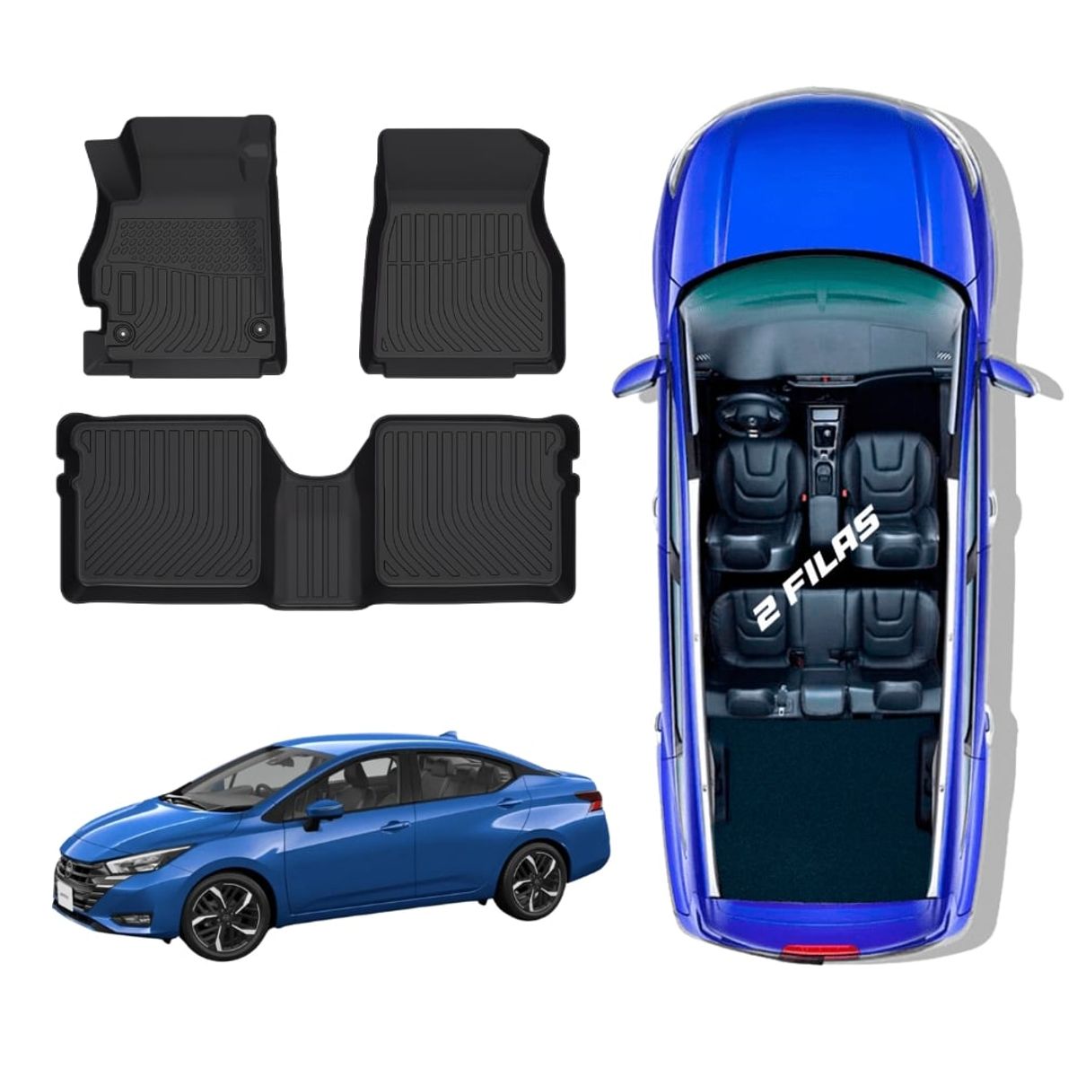 GENERICO - PROTECTOR  PISO 5D TPE NISSAN ALMERA VERSA 2022 - 2024