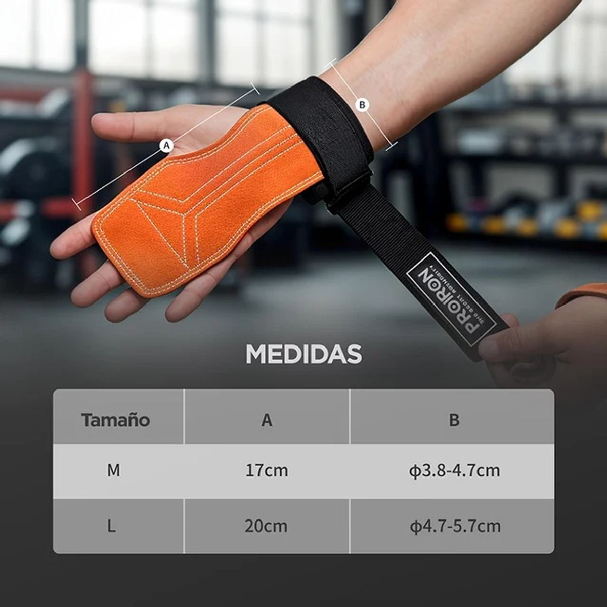 PROIRON - Muñequeras para levantamiento de pesas Naranja Par M