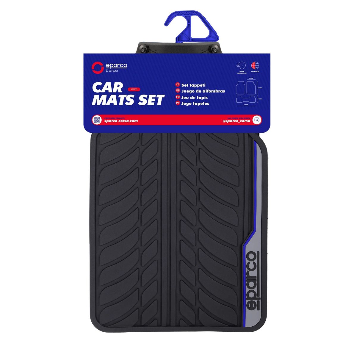 SPARCO - Piso Sparco Jebe Pesado 5 Pcs Spf507/5