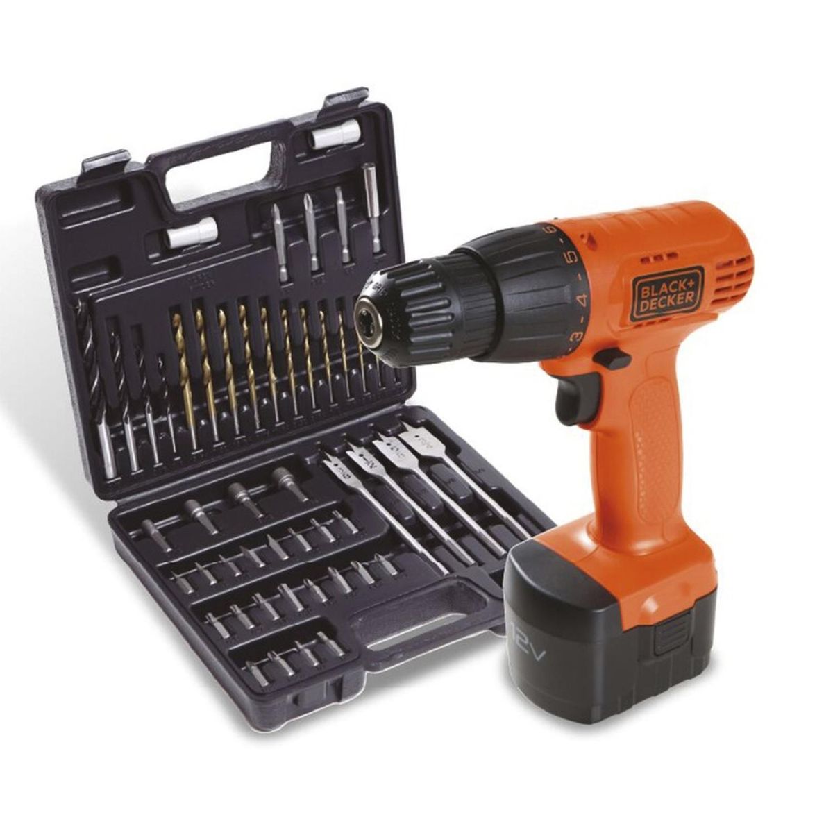 BLACK+DECKER - Taladro Atornillador 3/8" 12V + 50 Accs Black + Decker CD121K50-B2C