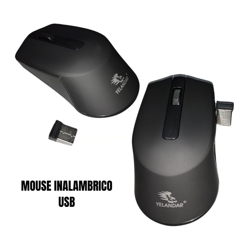GENERICO - MOUSE INALAMBRICO NEGRO CON USB