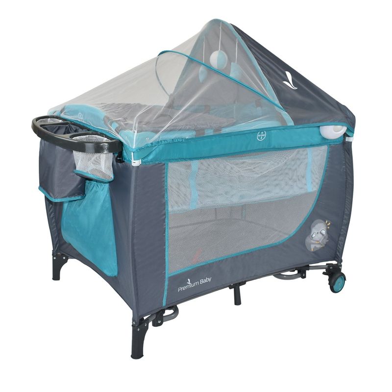 PREMIUM BABY - Corral Cuna Para Bebe Mecedora Premium Baby Napoles Azul