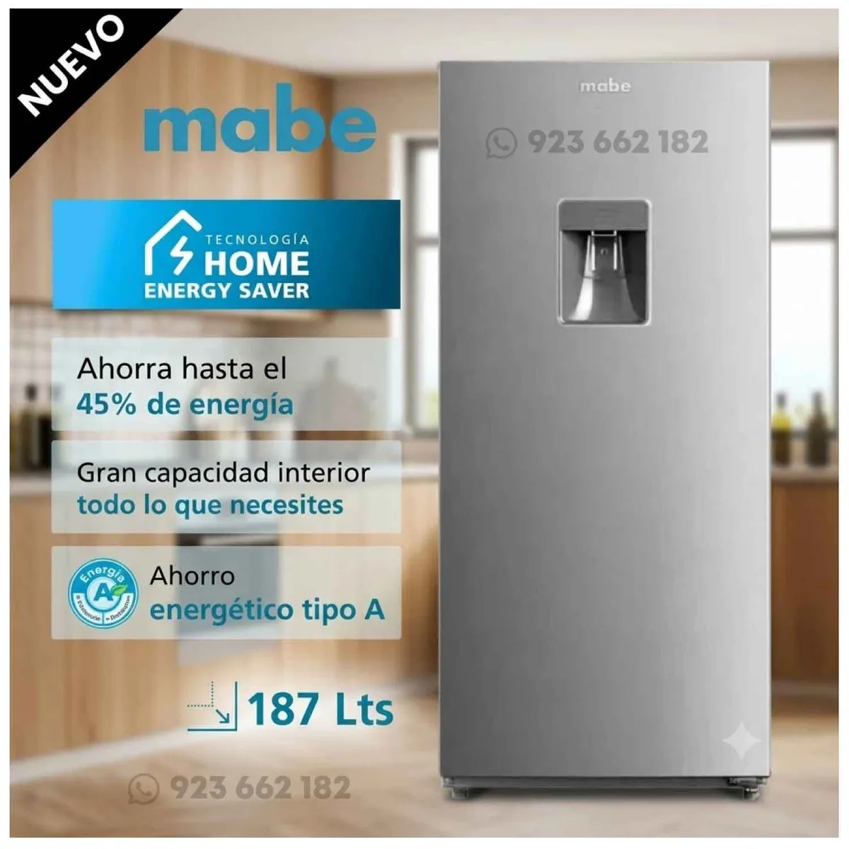 Mabe - Refrigeradora MABE Monopuerta 187 L Netos Inox - RMU202PXPRS1