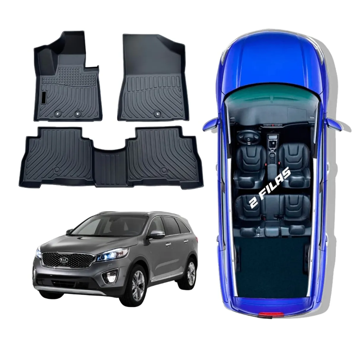 GENERICO - PROTECTOR  PISO 5D TPE KIA SORENTO 2011-2015