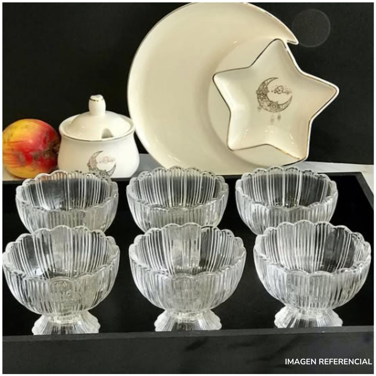 INSPIRA MARKET - Set x6 Copas de vidrio para Helado y Postre