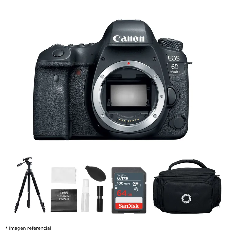 CANON - Cámara Canon EOS 6D Mark II Cuerpo Solo + Kit Ultimate de accesorios