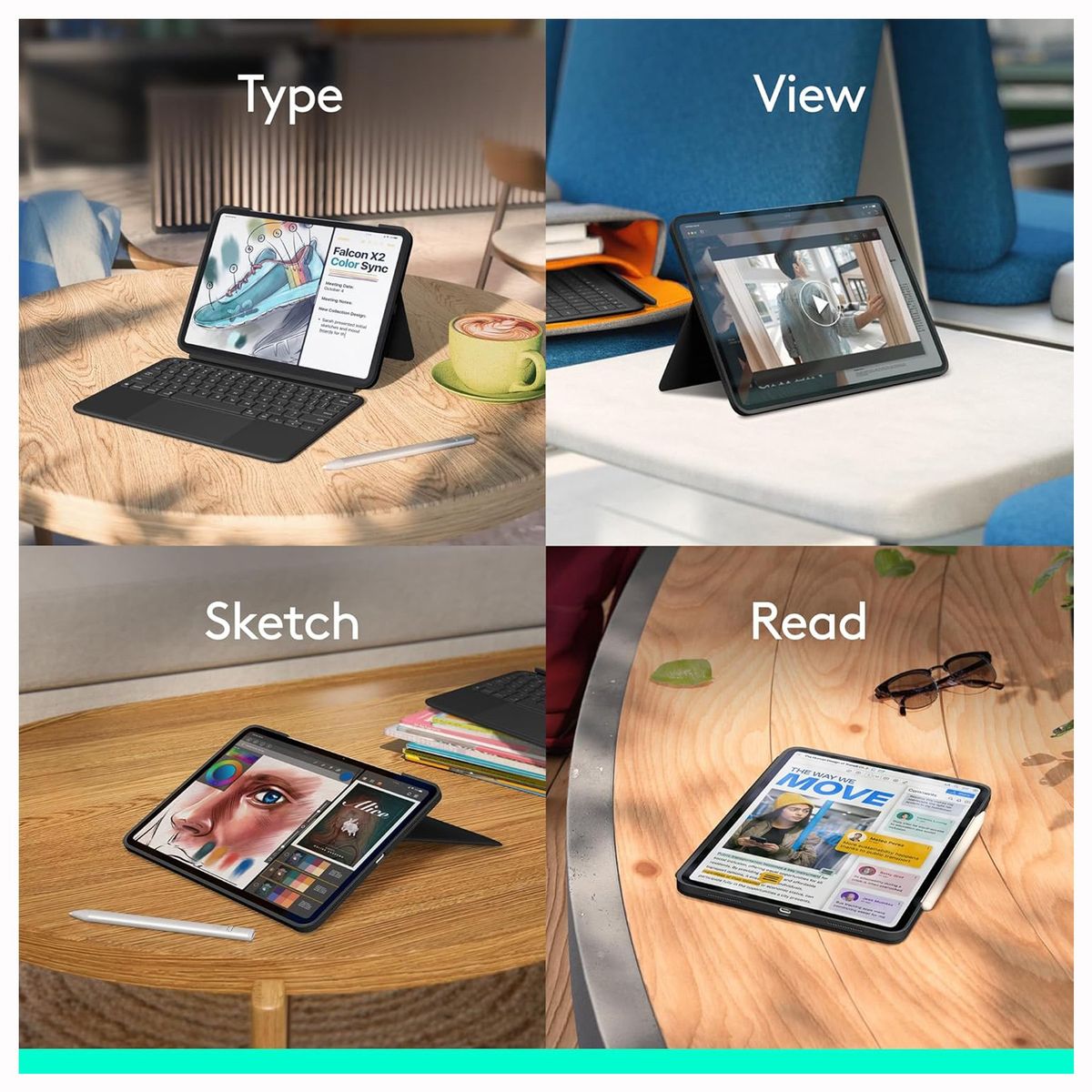 LOGITECH - Logitech Combo Touch Para iPad Pro 13 Chip M4 (2024) - Ingles