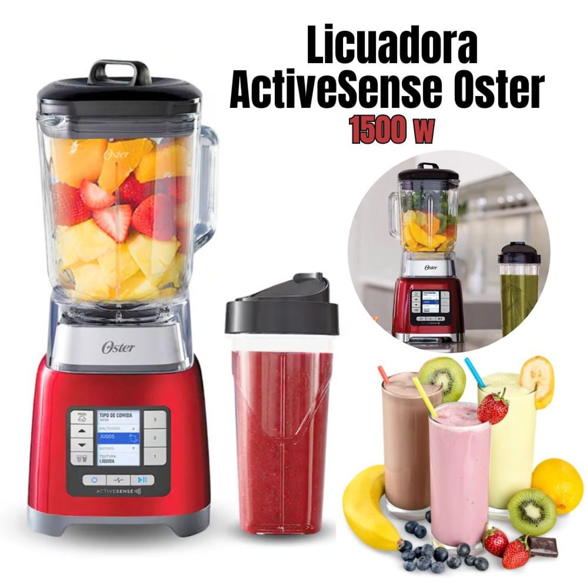 Licuadora Oster ActiveSense + Vaso Blen N Go BLSTTDG RBG, marca OSTER - Foto Principal