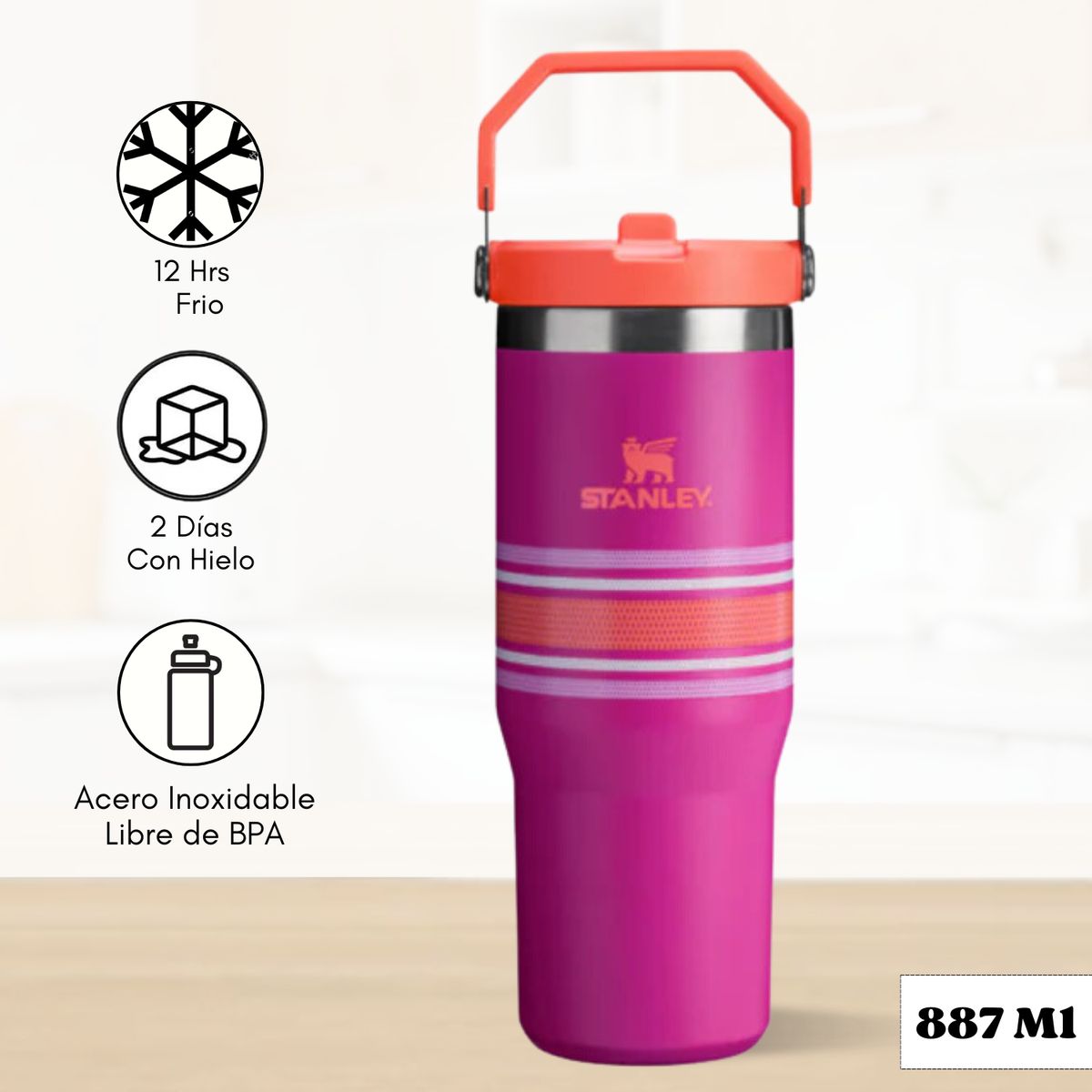 STANLEY - Flip Straw Tumbler Fuchsia Mesh Stanley 887ml