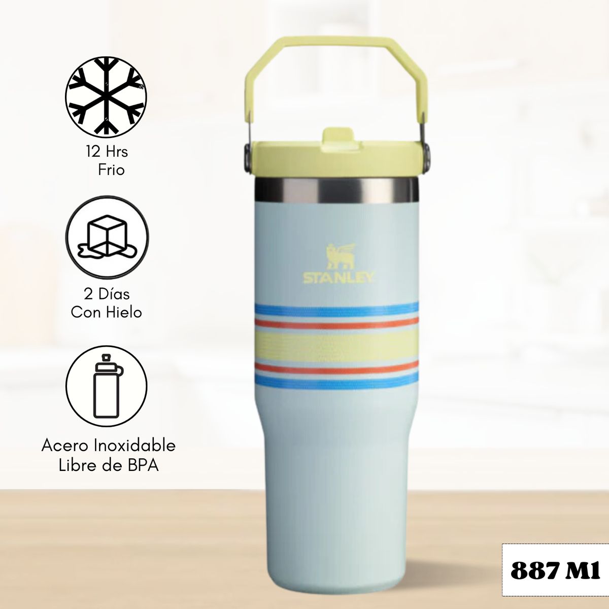 STANLEY - Flip Straw Tumbler Mist Stripe Mesh Stanley 887ml