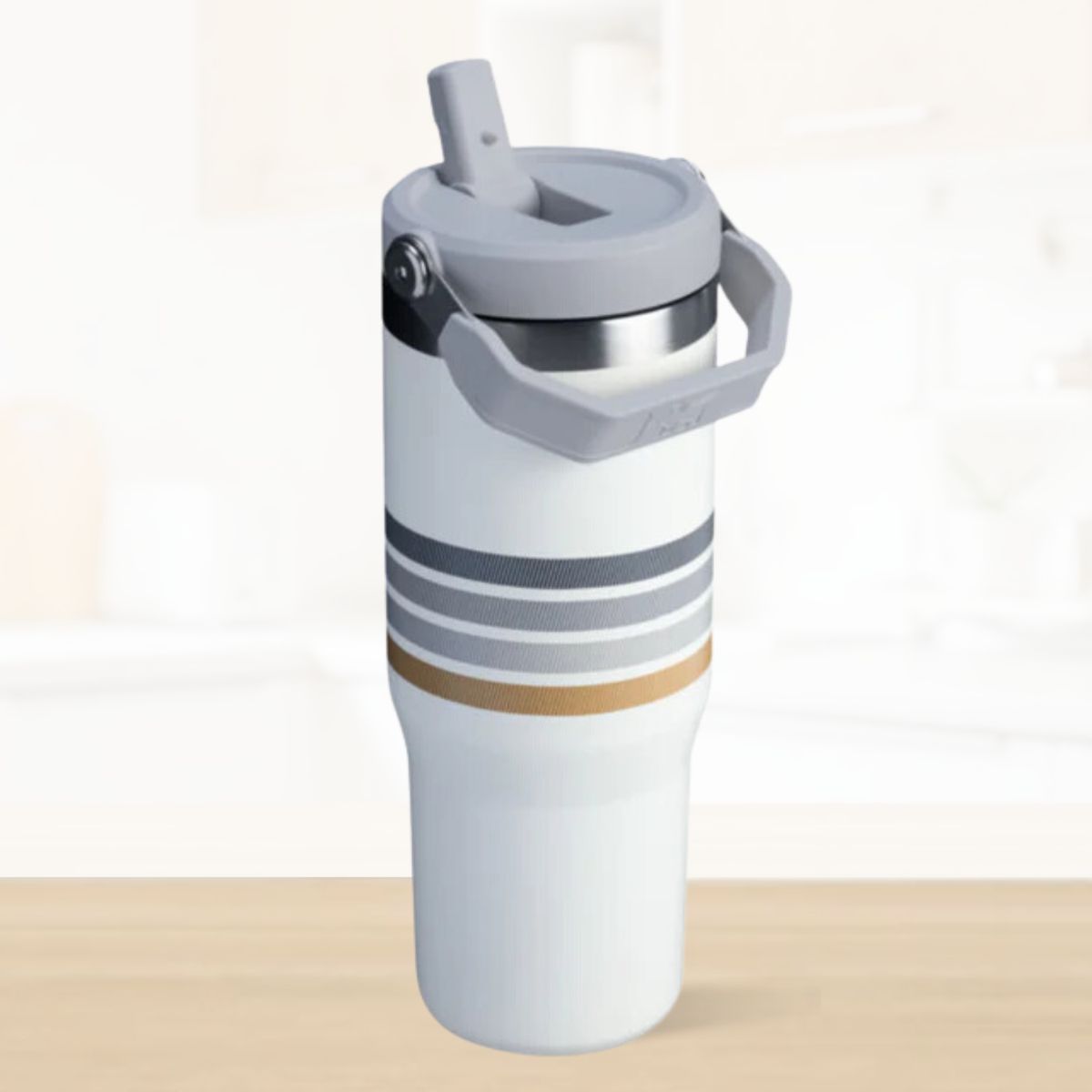 STANLEY - Flip Straw Tumbler Cream Ash Stripe Mesh Stanley 887ml