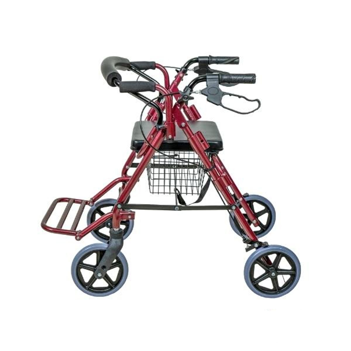 GENERICO - Andador con Asiento Canastilla Posapie Guinda