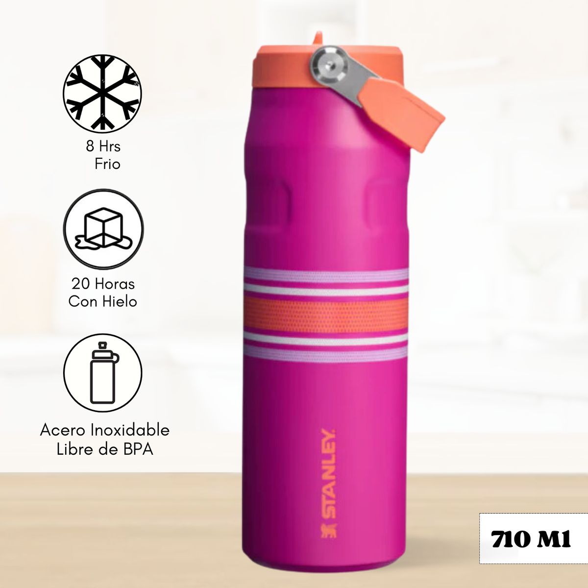 STANLEY - Tomatodo Termica Flip Straw Lid Fuchsia Mesh Stanley 710 Ml