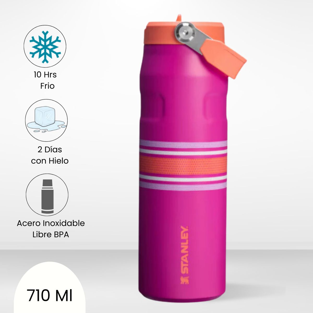 STANLEY - Tomatodo Termica Flip Straw Lid Fuchsia Mesh Stanley 710 Ml