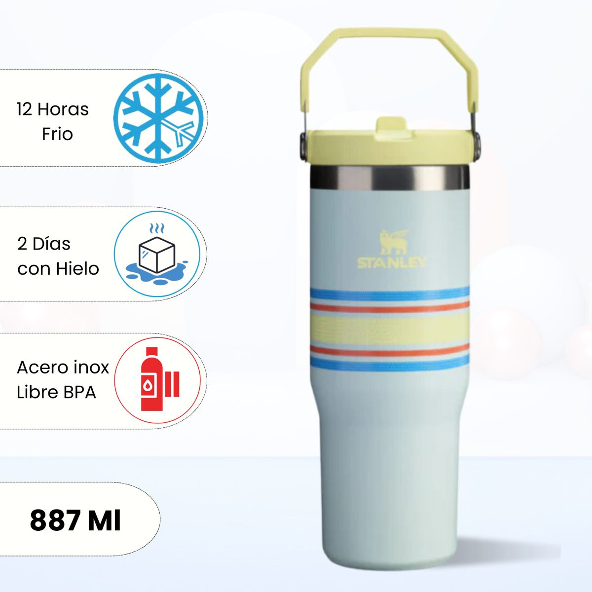 STANLEY - Flip Straw Tumbler Mist Stripe Mesh Stanley 887ml