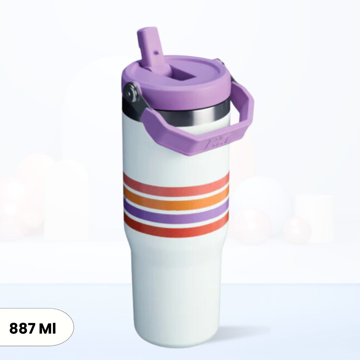 STANLEY - Flip Straw Tumbler Cream Lilac Stripe Mesh Stanley 887ml