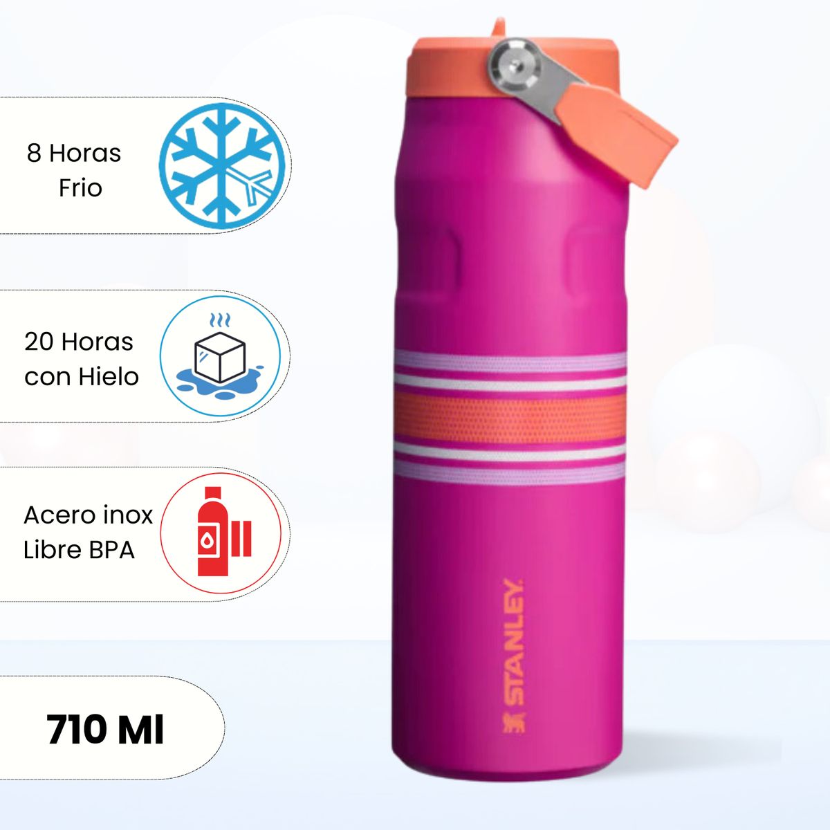 STANLEY - Tomatodo Termica Flip Straw Lid Fuchsia Mesh Stanley 710 Ml