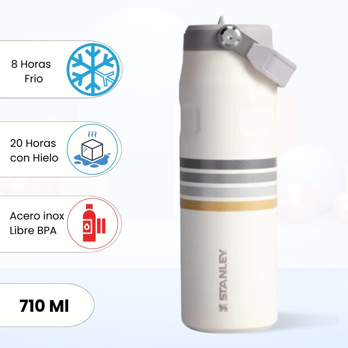 STANLEY - Tomatodo Termica Flip Straw Lid Cream Ash Stanley 710 Ml