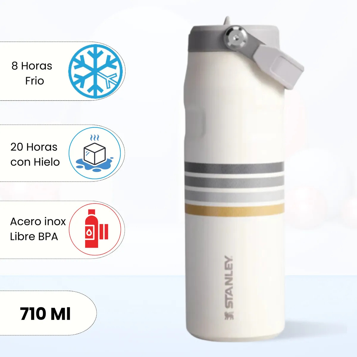 STANLEY - Tomatodo Termica Flip Straw Lid Cream Ash Stanley 710 Ml