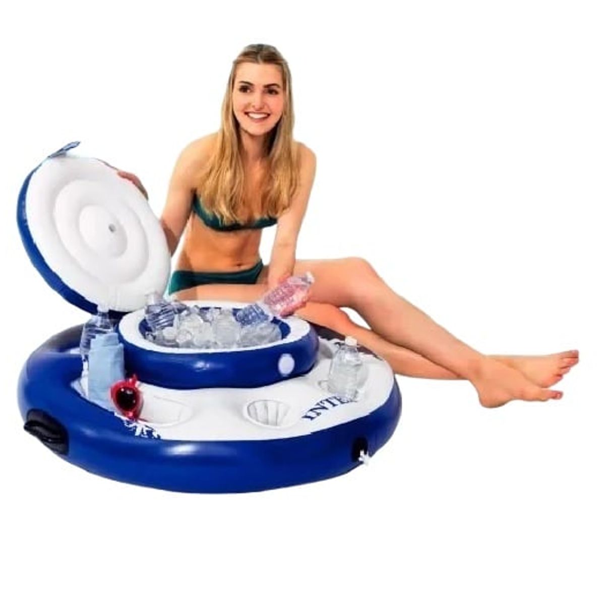 GENERICO - FLOTADOR AZUL PORTA VASO MARCA INTEX