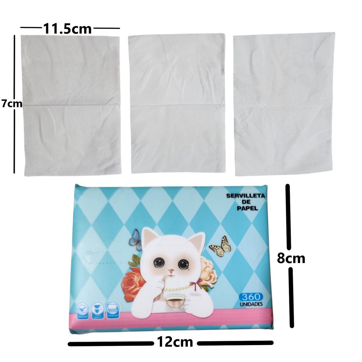 GENERICO - 5 Paquetes con 360 Servilletas de papel tissue Desechables