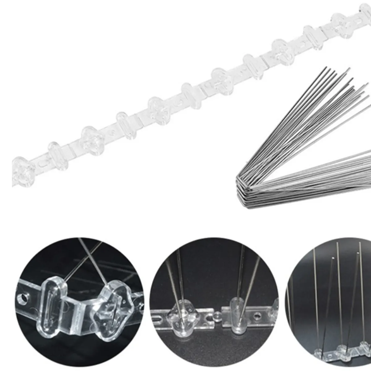 GENERICO - Pack de 5 Ahuyentadores para Aves Palomas - de 50 cm con 60 púas -