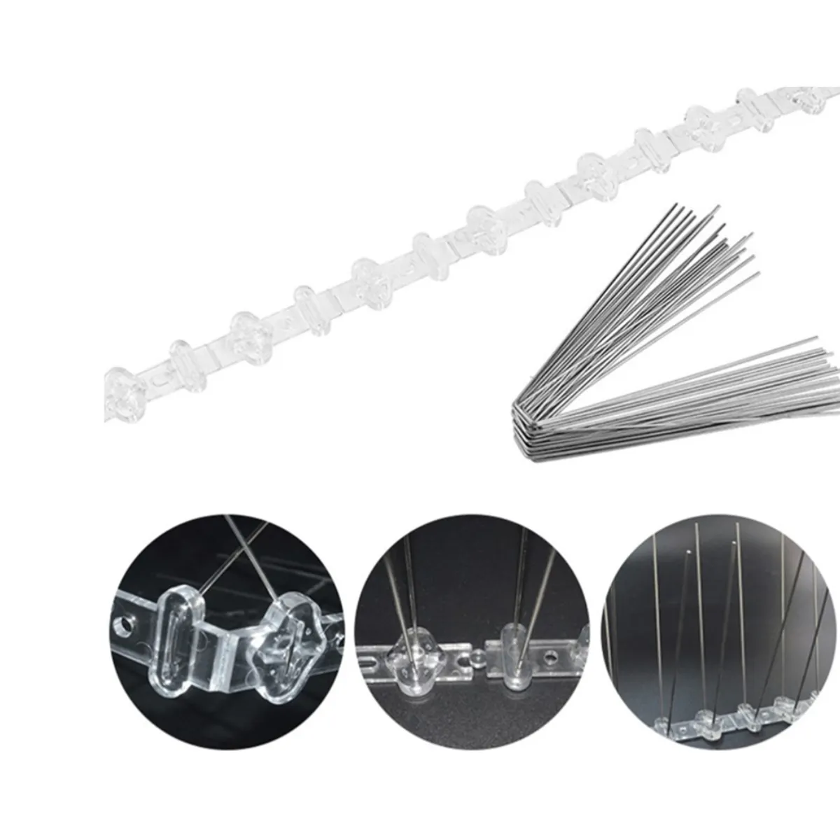 GENERICO - Pack de 5 Ahuyentadores para Aves Palomas - de 50 cm con 60 púas -