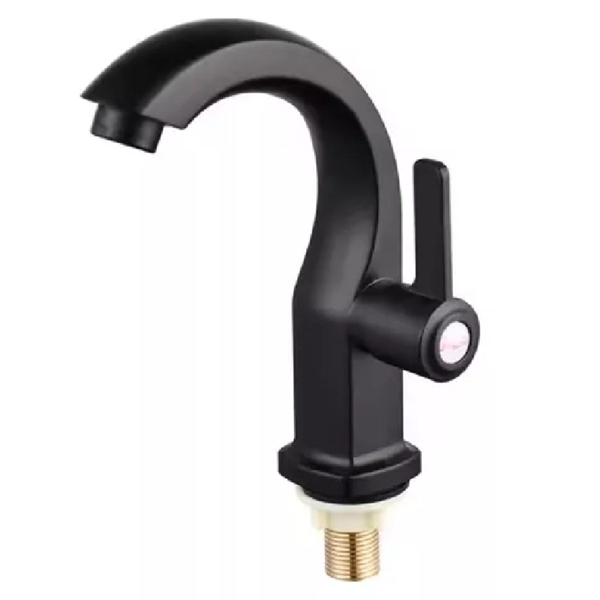 GENERICO - Grifo Caño Pesado Para lavamanos Modelo Cisne Acero Black