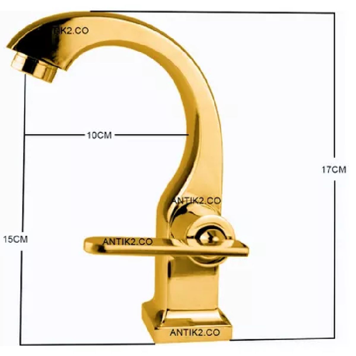 GENERICO - Grifo Caño Pesado Para Lavamanos Modelo Cisne Acero Gold