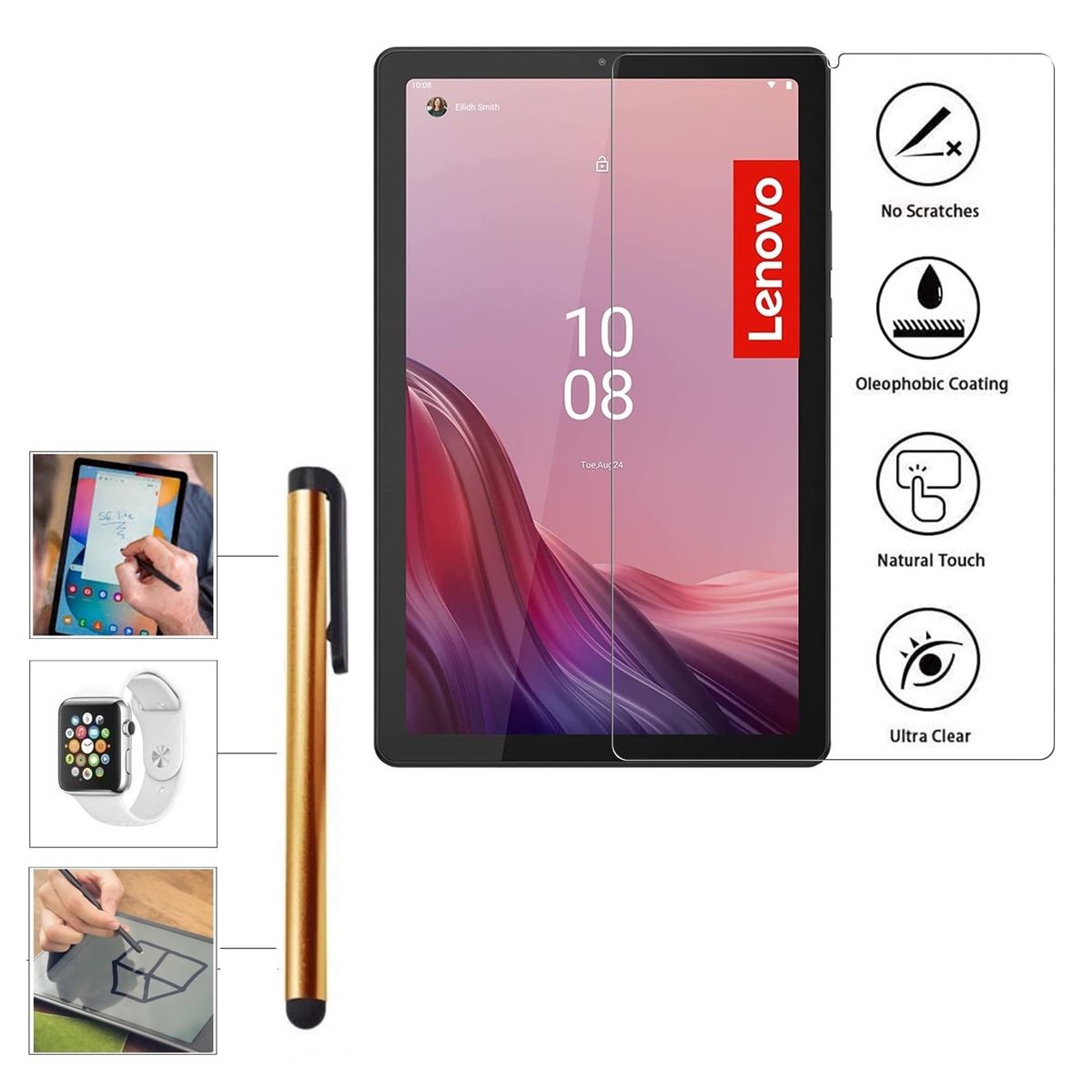 GENERICO - Mica Vidrio Templado + Lapiz Tactil D para Lenovo Tab M9 9 TB-310FU-XU