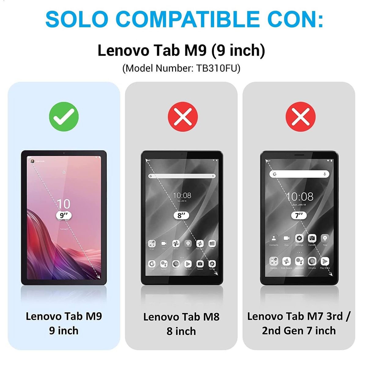 GENERICO - Mica Vidrio Templado + Lapiz Tactil D para Lenovo Tab M9 9 TB-310FU-XU