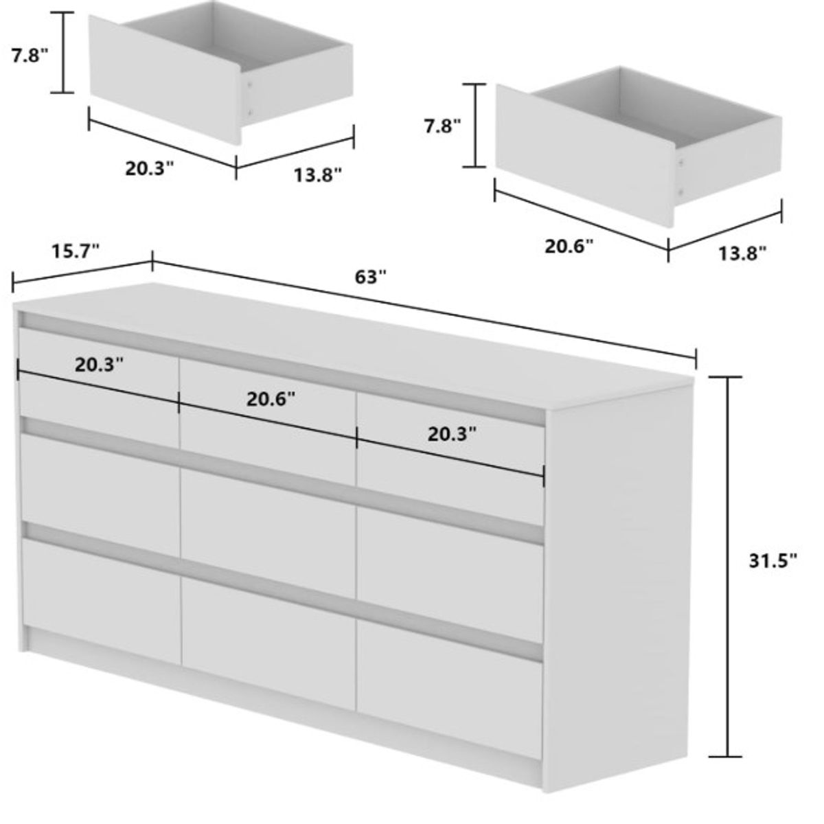 NACION MUEBLES - Cómoda Zori color blanco NM