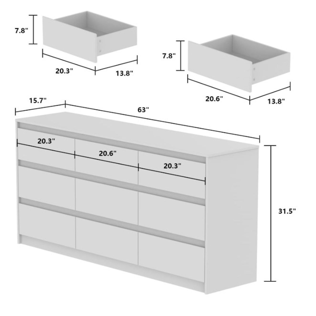 NACION MUEBLES - Cómoda Zori color blanco NM